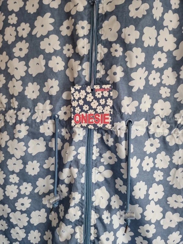 Denim Co Blue floral showerproof onesie - 1