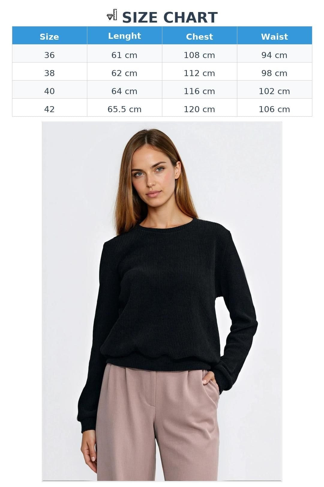 Love Lace Love Lace Women's Soft Ribbed Knit Pullover Sweatshirt in Black - 4