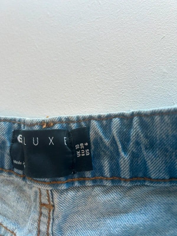 ASOS Luxe Light Blue Straight Leg Jeans with Side Slits