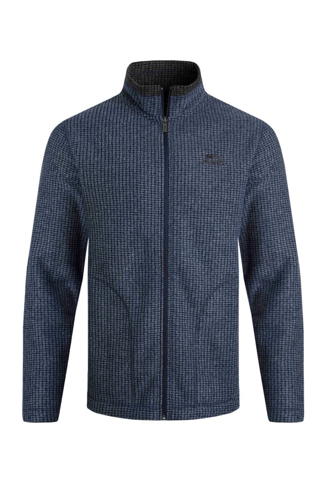 Weird Fish Weird Fish Men's Shires Full Zip Grid Fleece in Navy - 2
