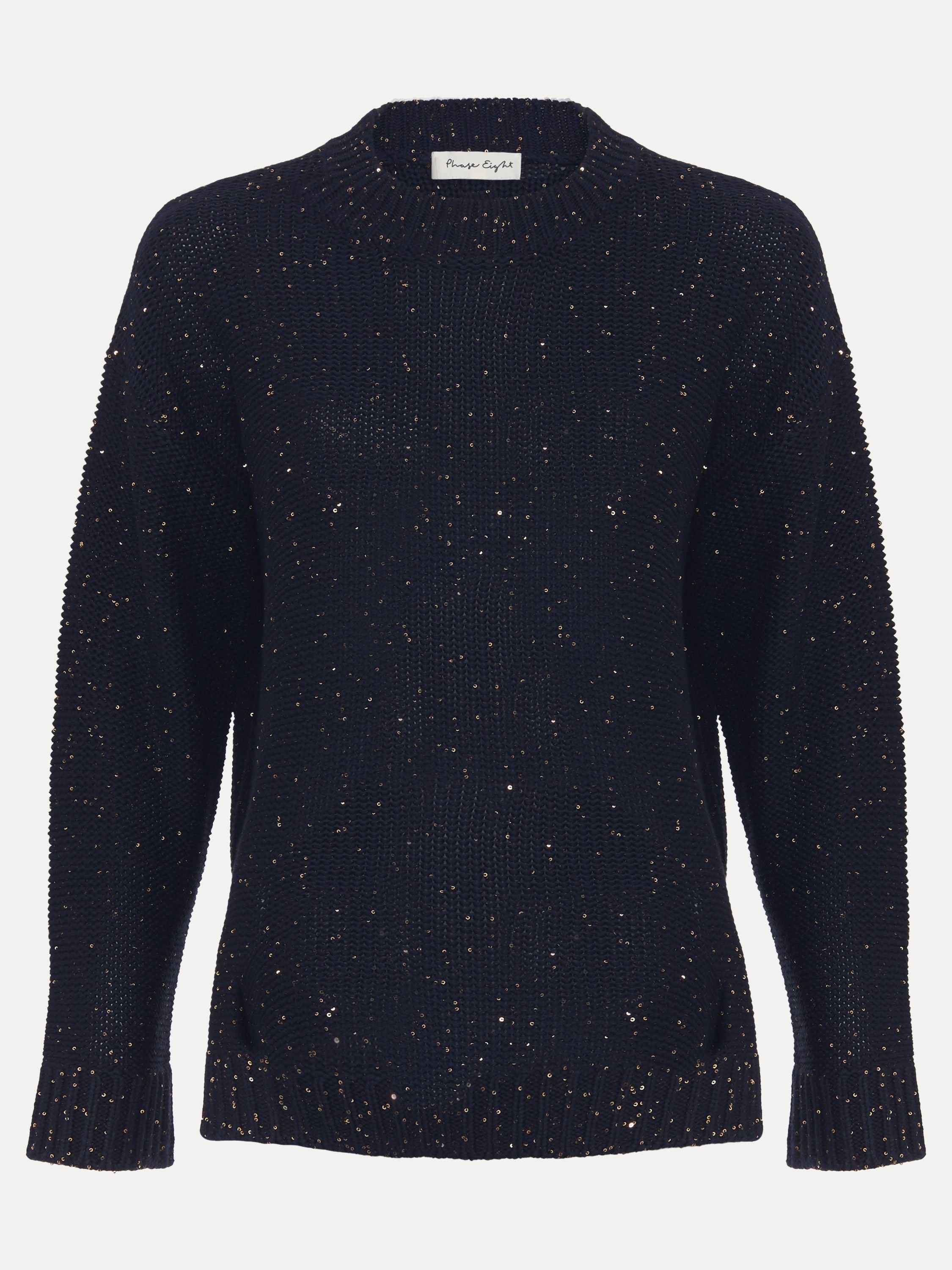 Phase Eight Phase Eight Women's Amelie Sequin Jumper in Dark Navy - 2