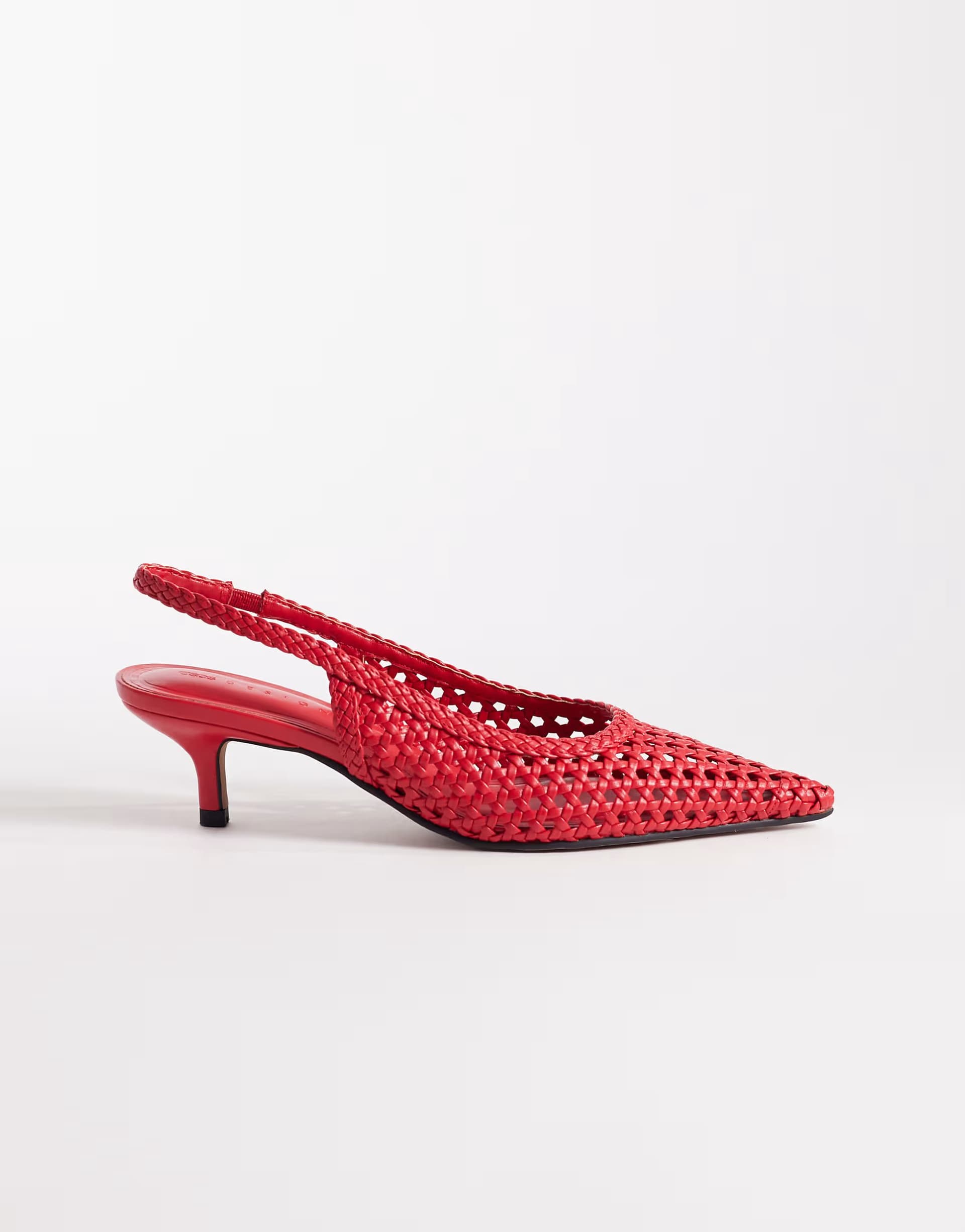 ASOS ASOS DESIGN Red Slingback Mid Heel Shoes