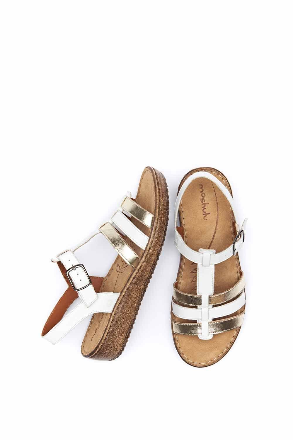 Moshulu Moshulu Women's 'Paradas' Platform Wedge Strappy Sandals in White - 2