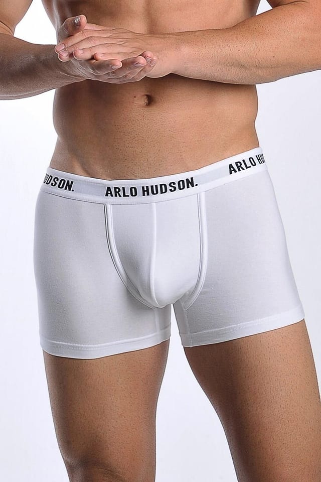 Arlo Hudson Arlo Hudson Men's Plain Cotton Trunk in White - 2