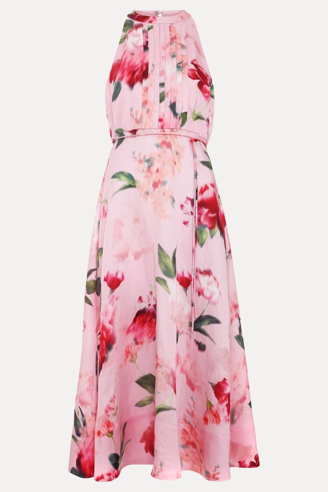 Phase Eight Phase Eight Women's Petite Bethany Halter Neck A-Line Dress in Light Pink - 2