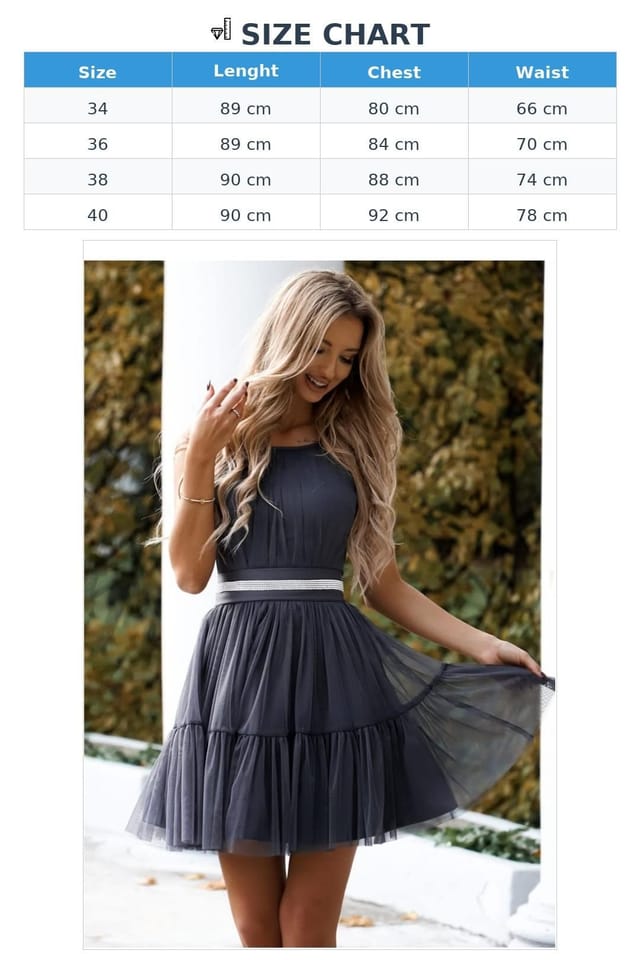 Love Lace Love Lace Women's Elegant Tulle Dress with Adjustable Tie Belt in Grey - 3