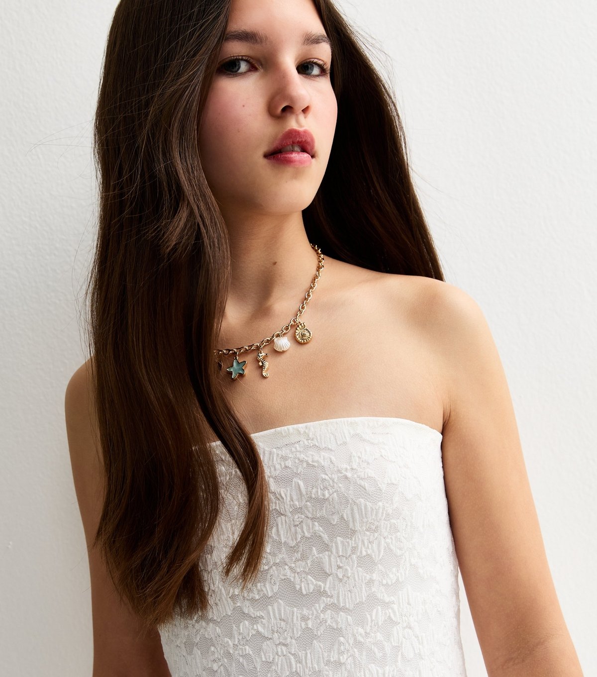 New Look Girls' White Lace Bandeau Maxi Dress New Look - 2