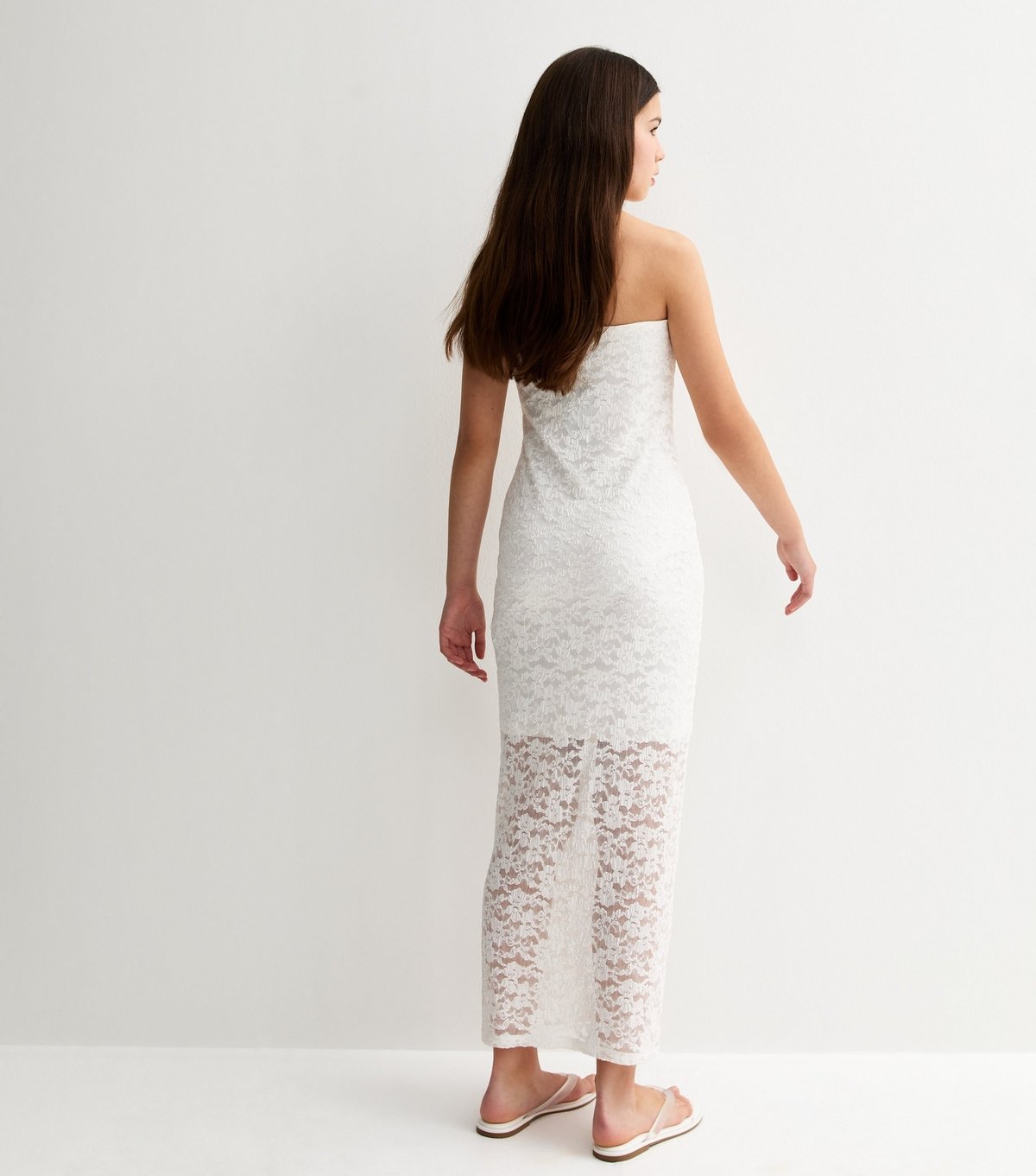 New Look Girls' White Lace Bandeau Maxi Dress New Look - 4