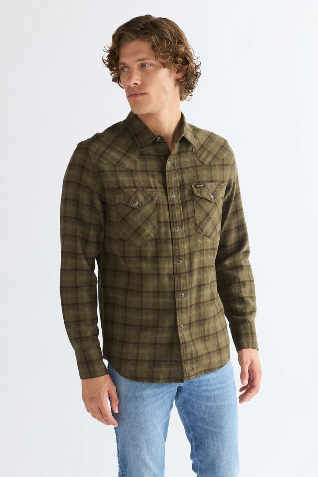 Wrangler Wrangler Men's Western Shirt Olive Night in Khaki