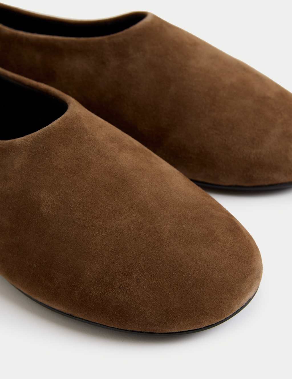 Marks & Spencer M&S Suede Flat Ballet Pumps Light Brown - 2