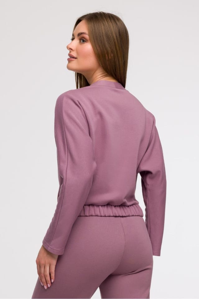 Love Lace Love Lace Women's Wrap Blouse with V Neck Waist Tie in Violet - 3
