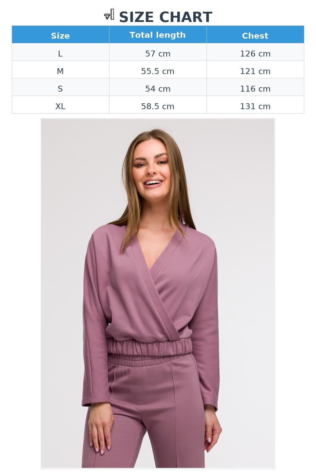 Love Lace Love Lace Women's Wrap Blouse with V Neck Waist Tie in Violet - 4