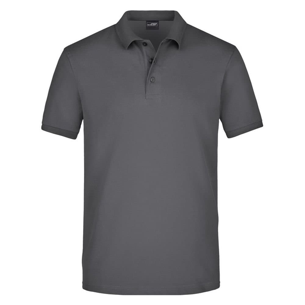 James and Nicholson James and Nicholson Men's Piqué Elasticated Polo Shirt in Dark Grey