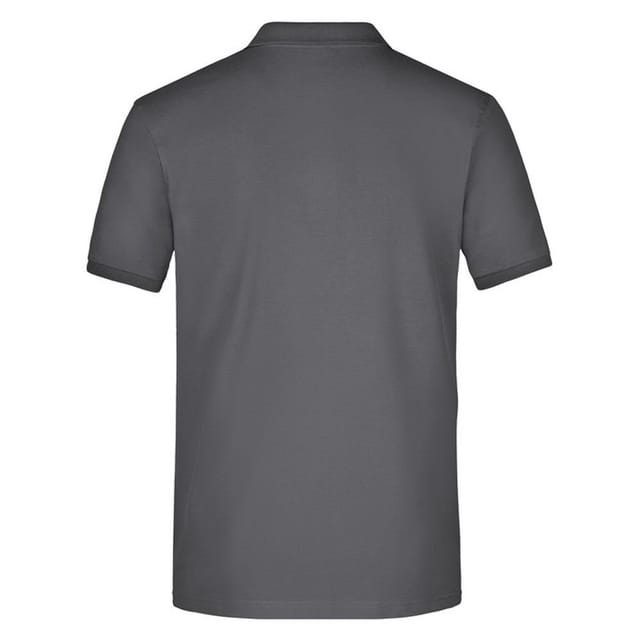 James and Nicholson James and Nicholson Men's Piqué Elasticated Polo Shirt in Dark Grey - 2