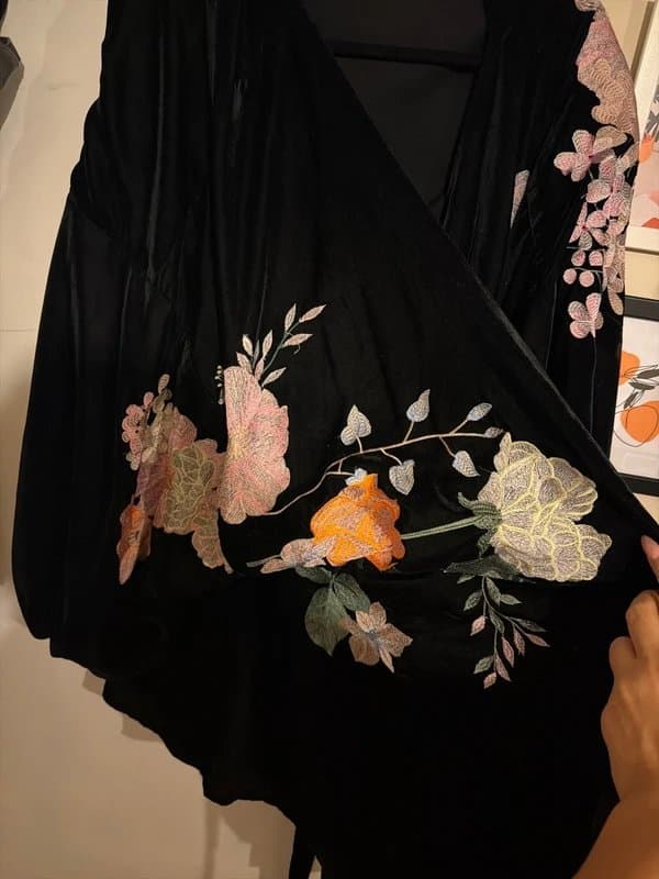 ASOS Design Black Velvet Kimono