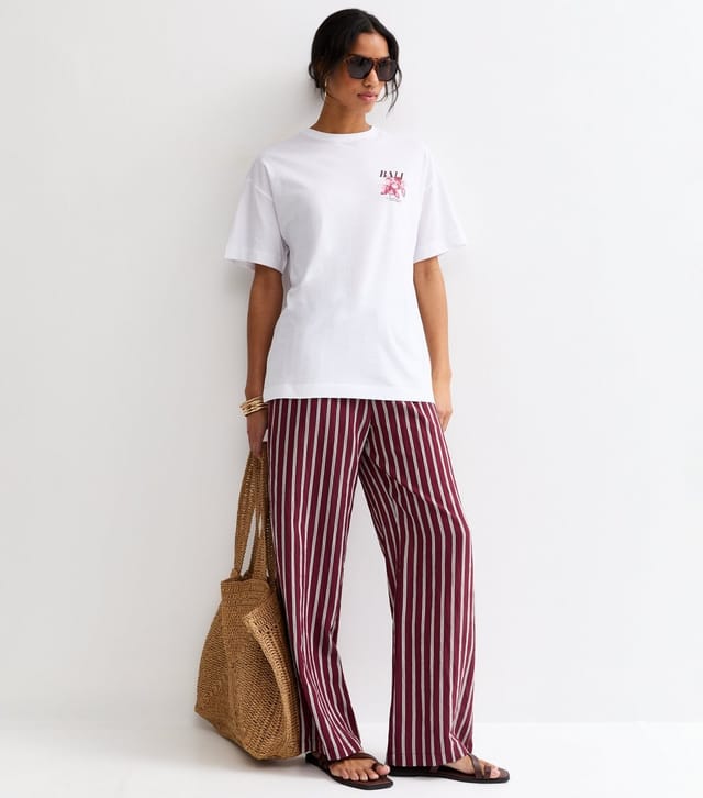 New Look Women's White Cotton Bali Print Oversized T-Shirt New Look - 3