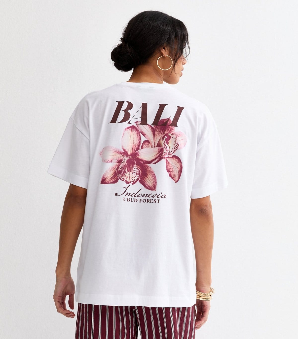 New Look Women's White Cotton Bali Print Oversized T-Shirt New Look - 4
