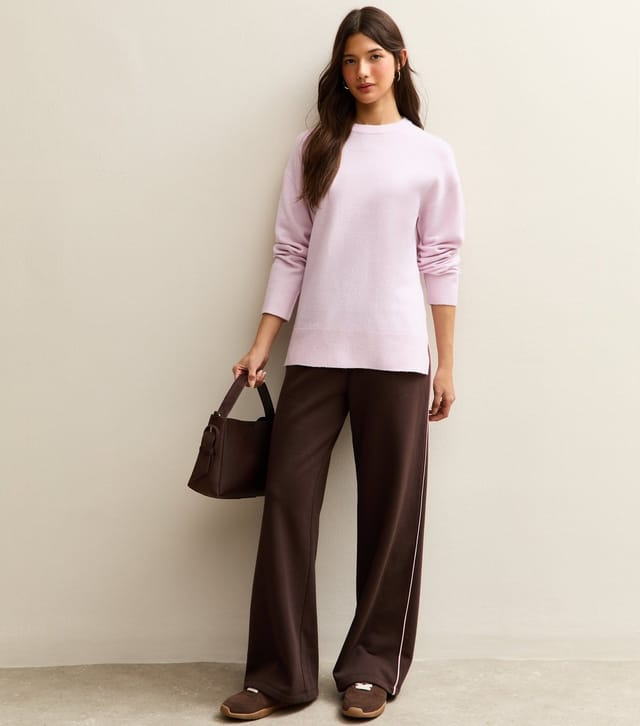 New Look Women's Pink Knitted Side Split Jumper New Look - 3