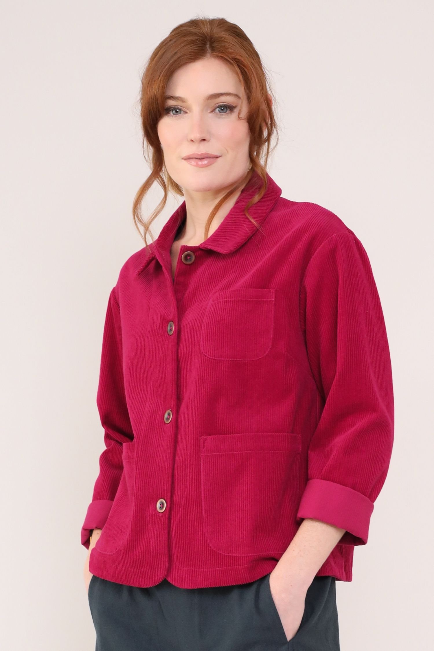 Nomads Clothing Nomads Clothing Women's Chunky Cord Shacket in Crimson - 2