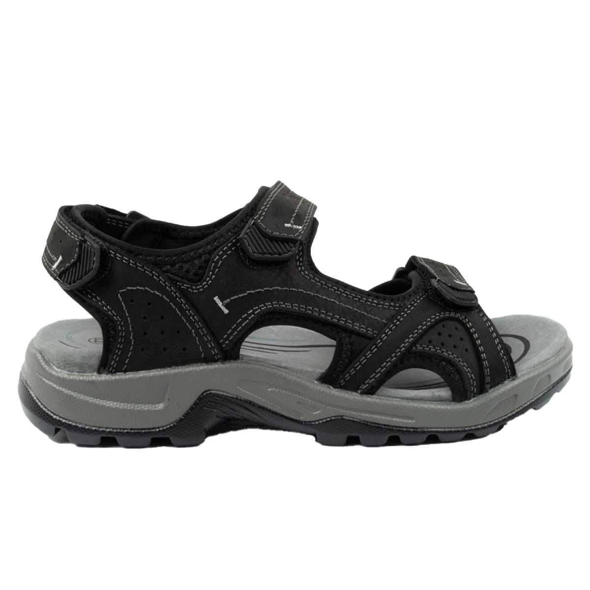 GriSport Grisport Men's Leather Contrast Sole Sandals in Black