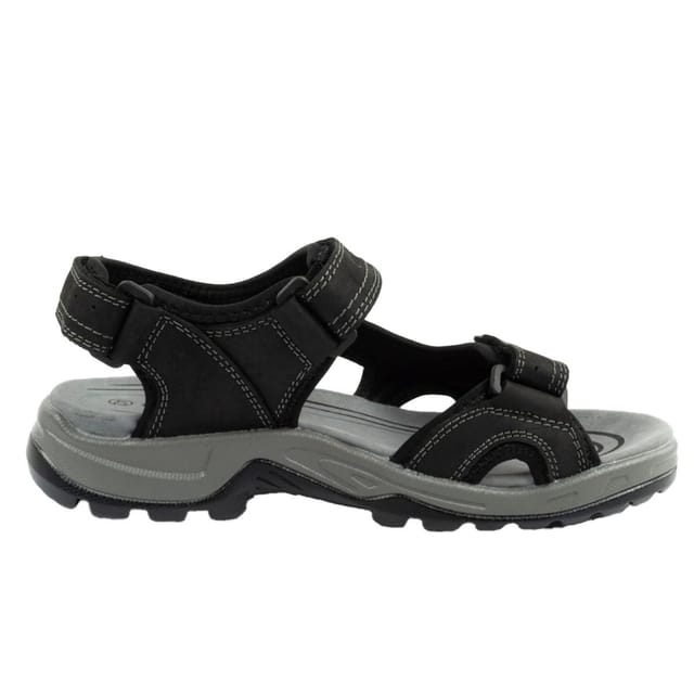 GriSport Grisport Men's Leather Contrast Sole Sandals in Black - 3
