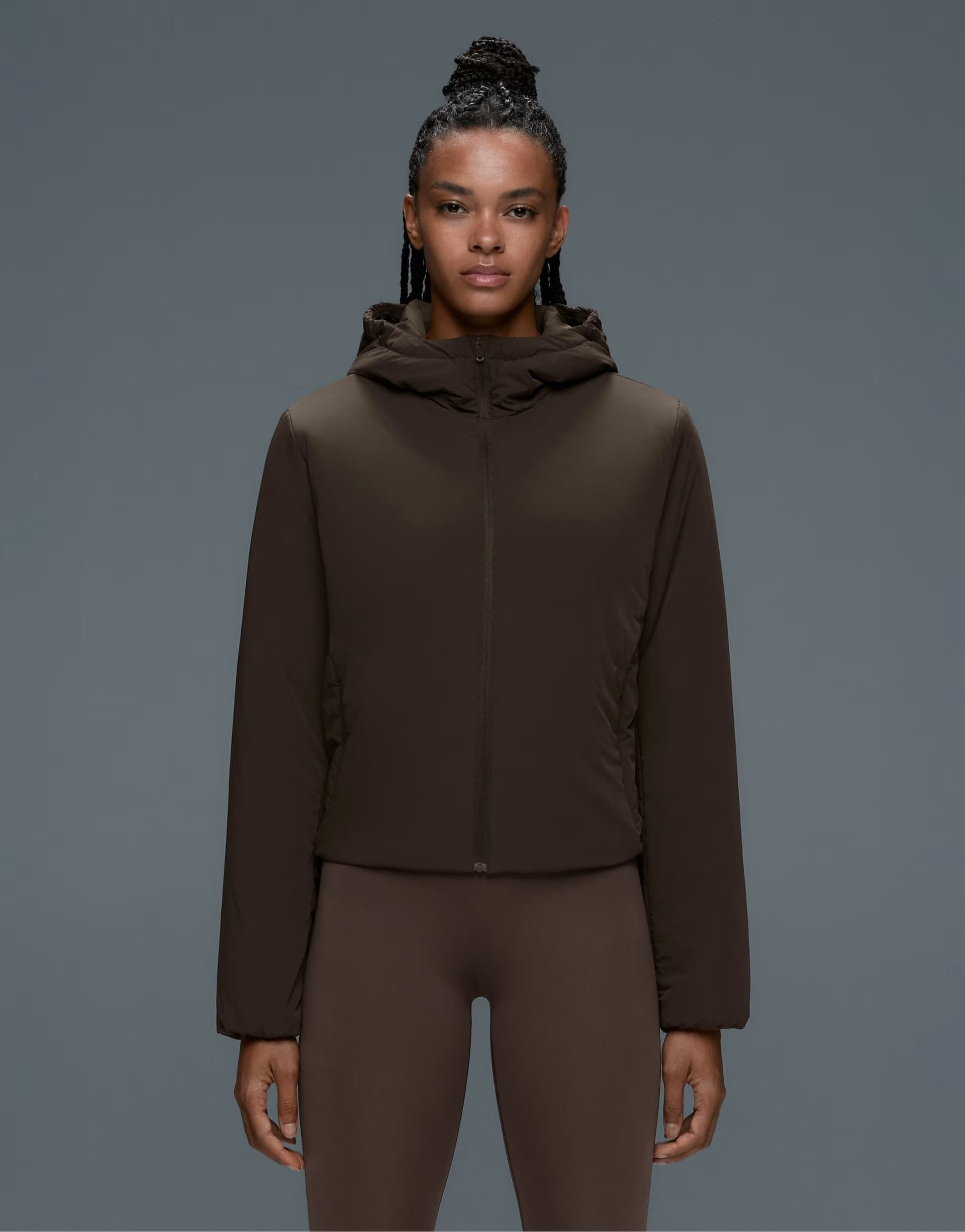 ASOS OYSHO Fellex® volcanic boxy technical padded jacket in brown