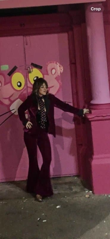 ASOS sophia hadjipanteli pink velvet suit asos