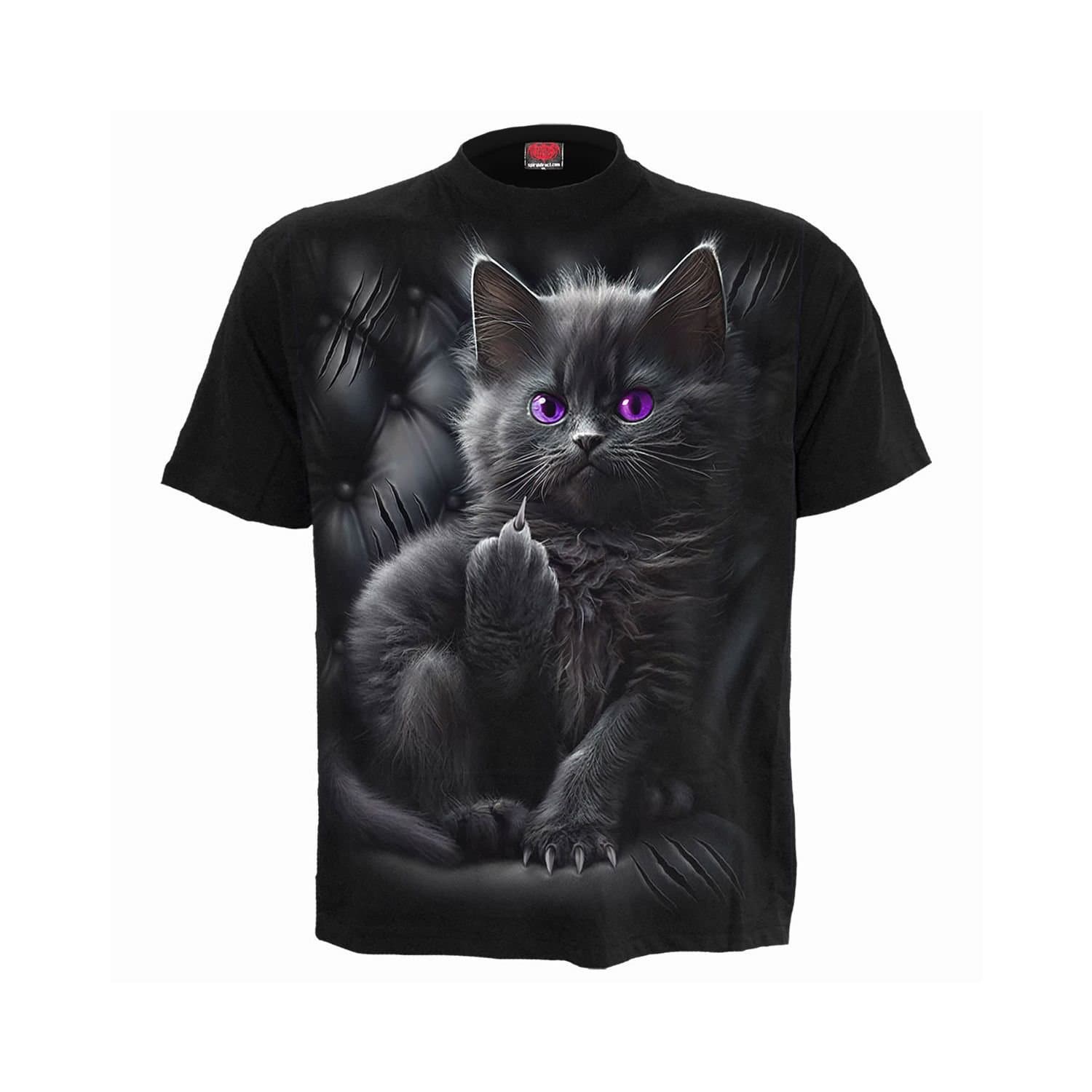 Spiral Direct Spiral Direct Men's Cattitude T-Shirt in Black