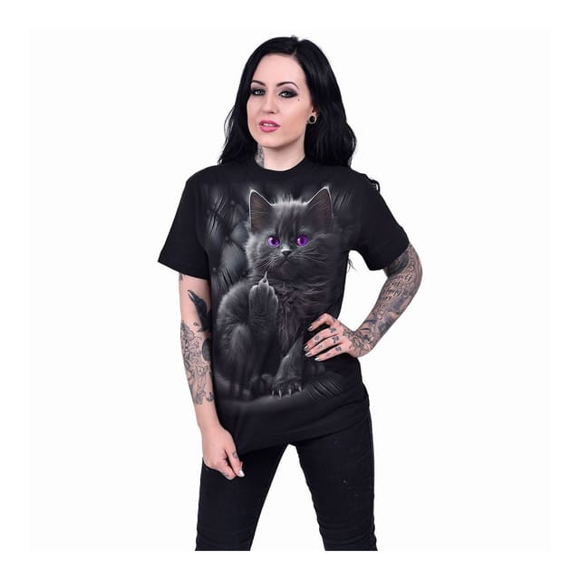 Spiral Direct Spiral Direct Men's Cattitude T-Shirt in Black - 2