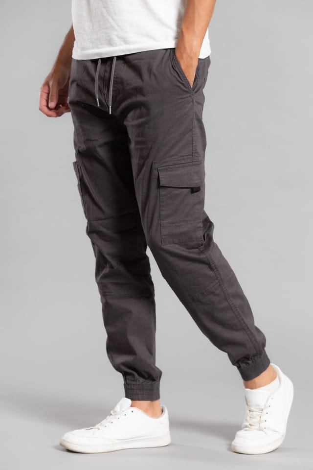 Tokyo Laundry Tokyo Laundry Men's Cotton Drawstring Cargo Trousers in Grey - 3