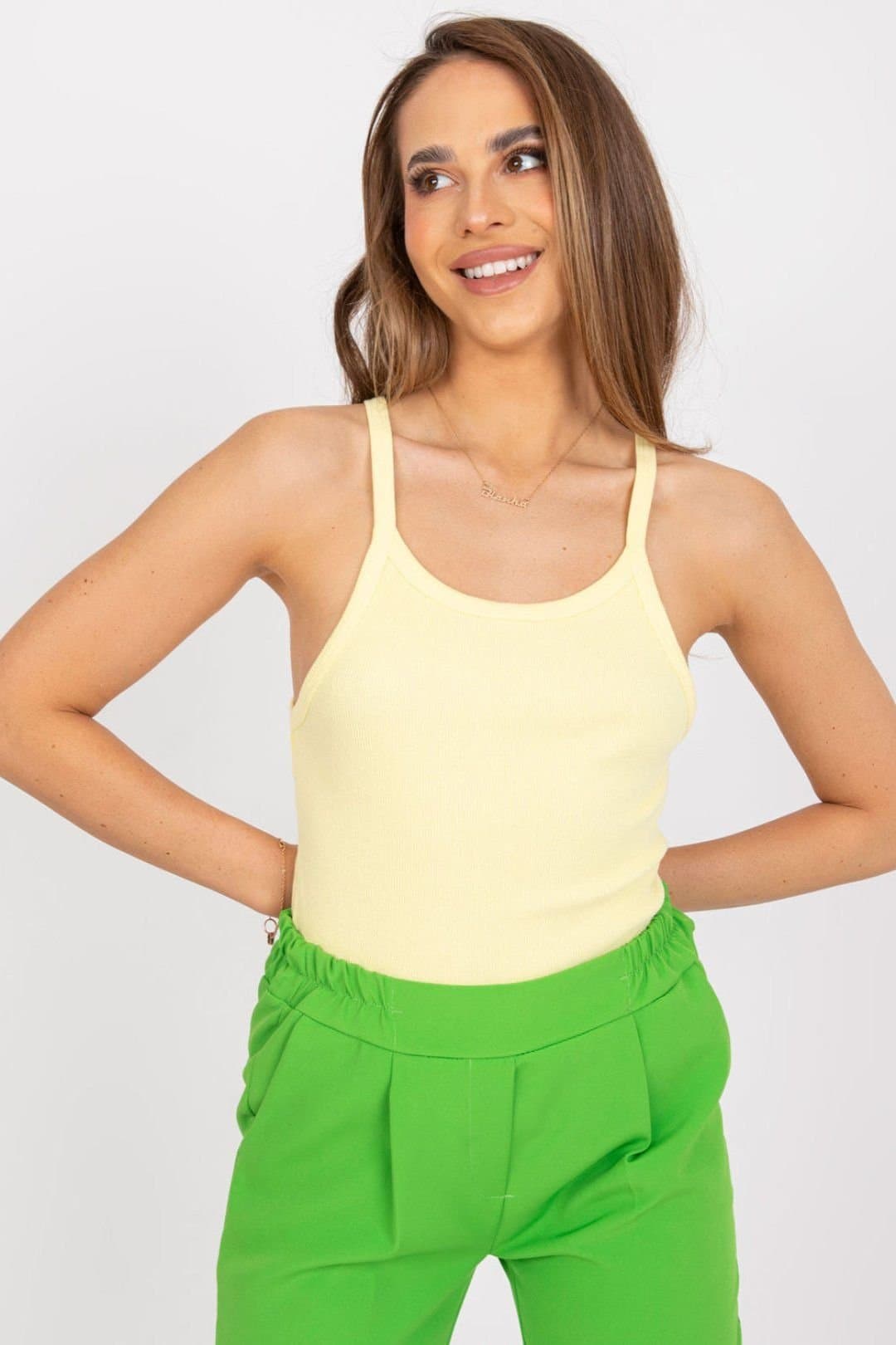 Love Lace Love Lace Women's Top Model Summer Strapy Shirt in Yellow