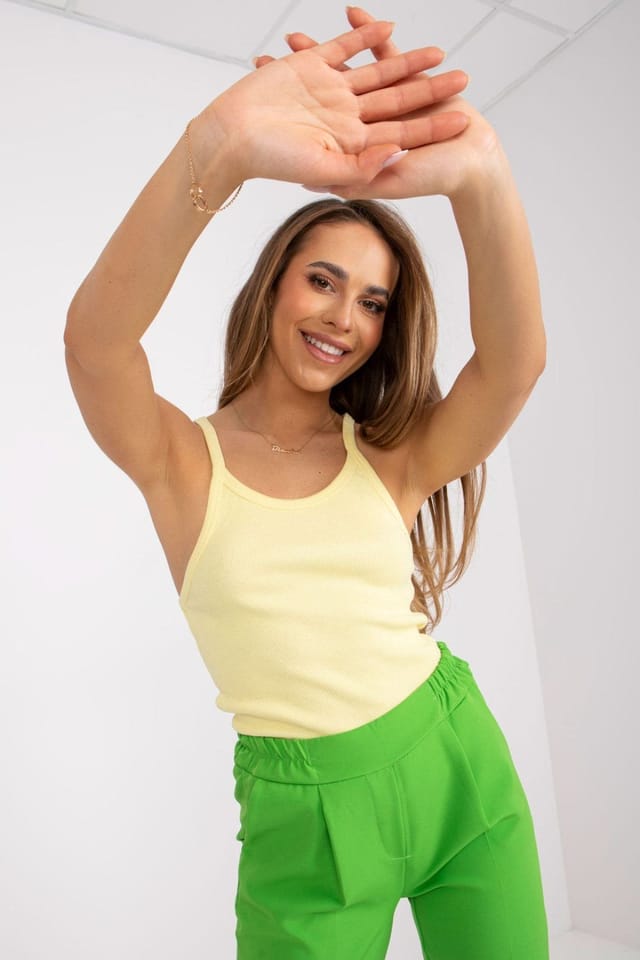Love Lace Love Lace Women's Top Model Summer Strapy Shirt in Yellow - 3