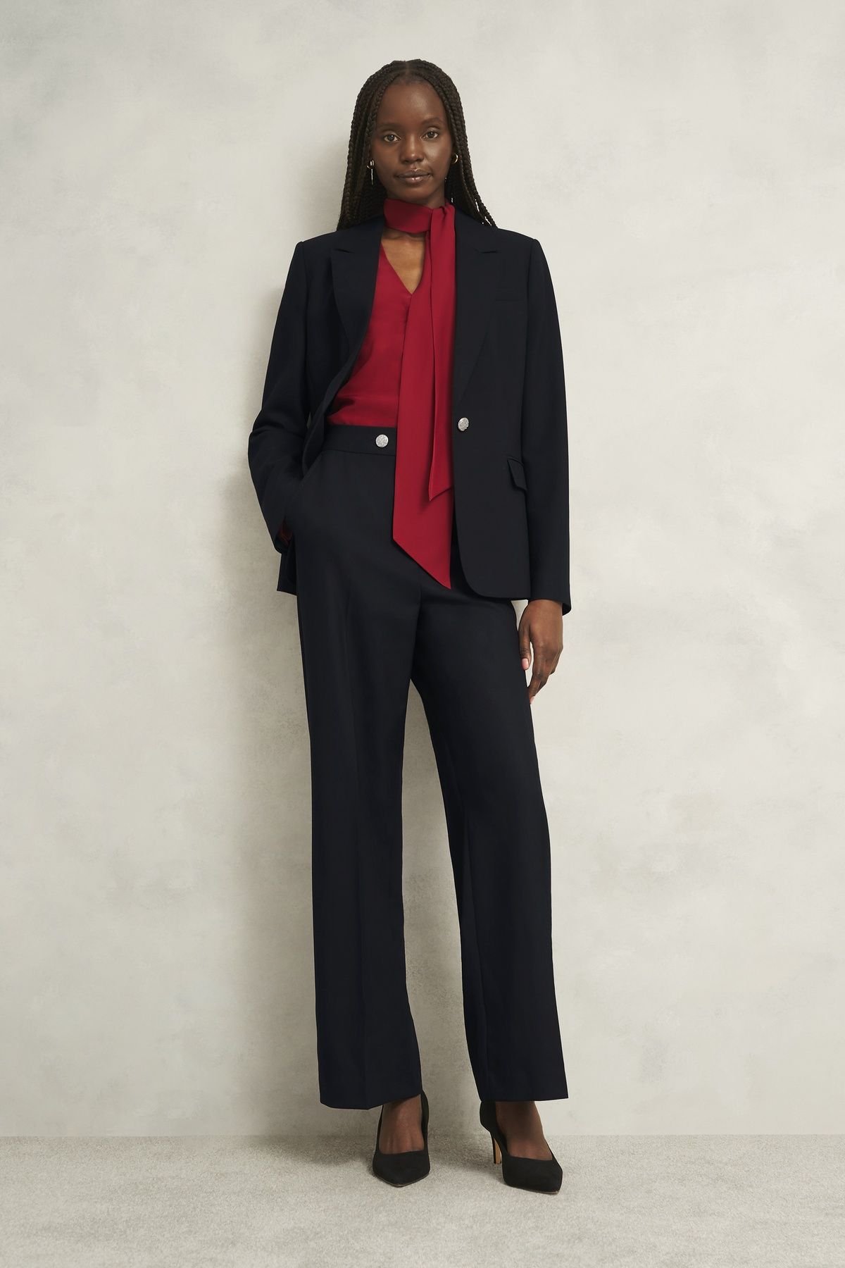 Hobbs London Hobbs London Women's Heidi Wide leg Trousers in True Black - 3