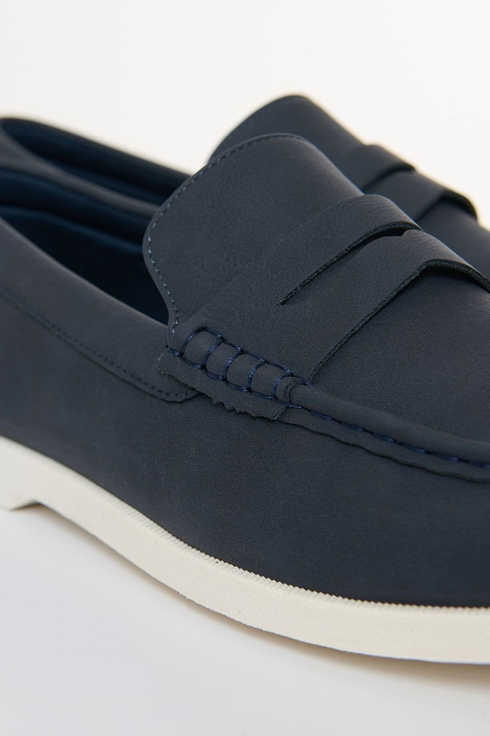 Threadbare Threadbare Men's Faux Suede Penny Loafers in Navy - 4