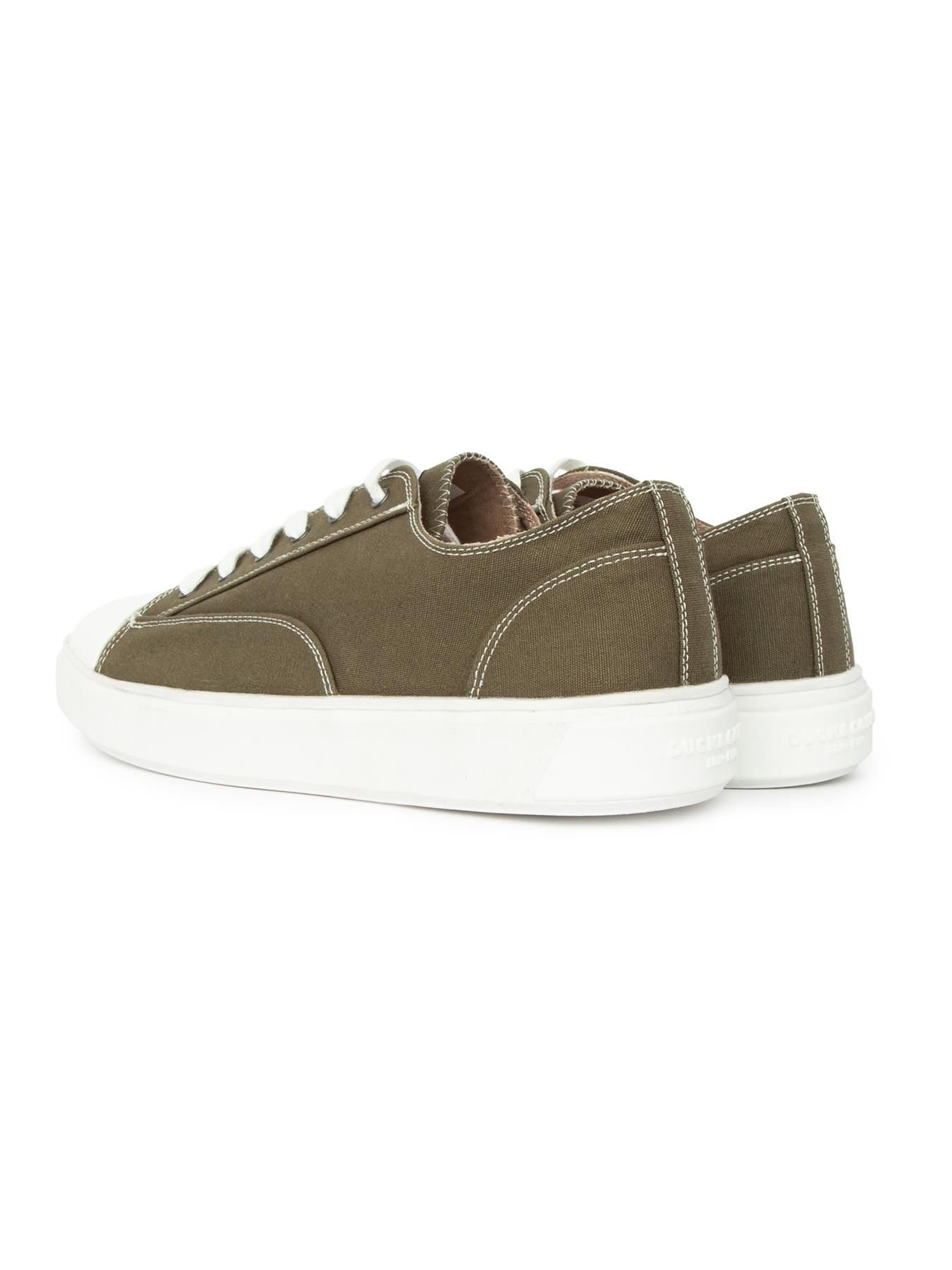 Duck&Cover Duck&Cover Nesta Men's Chunky Canvas Sneakers - Rubber Toe Cap & Contrast Stitching Streetwear Shoes in Khaki - 2