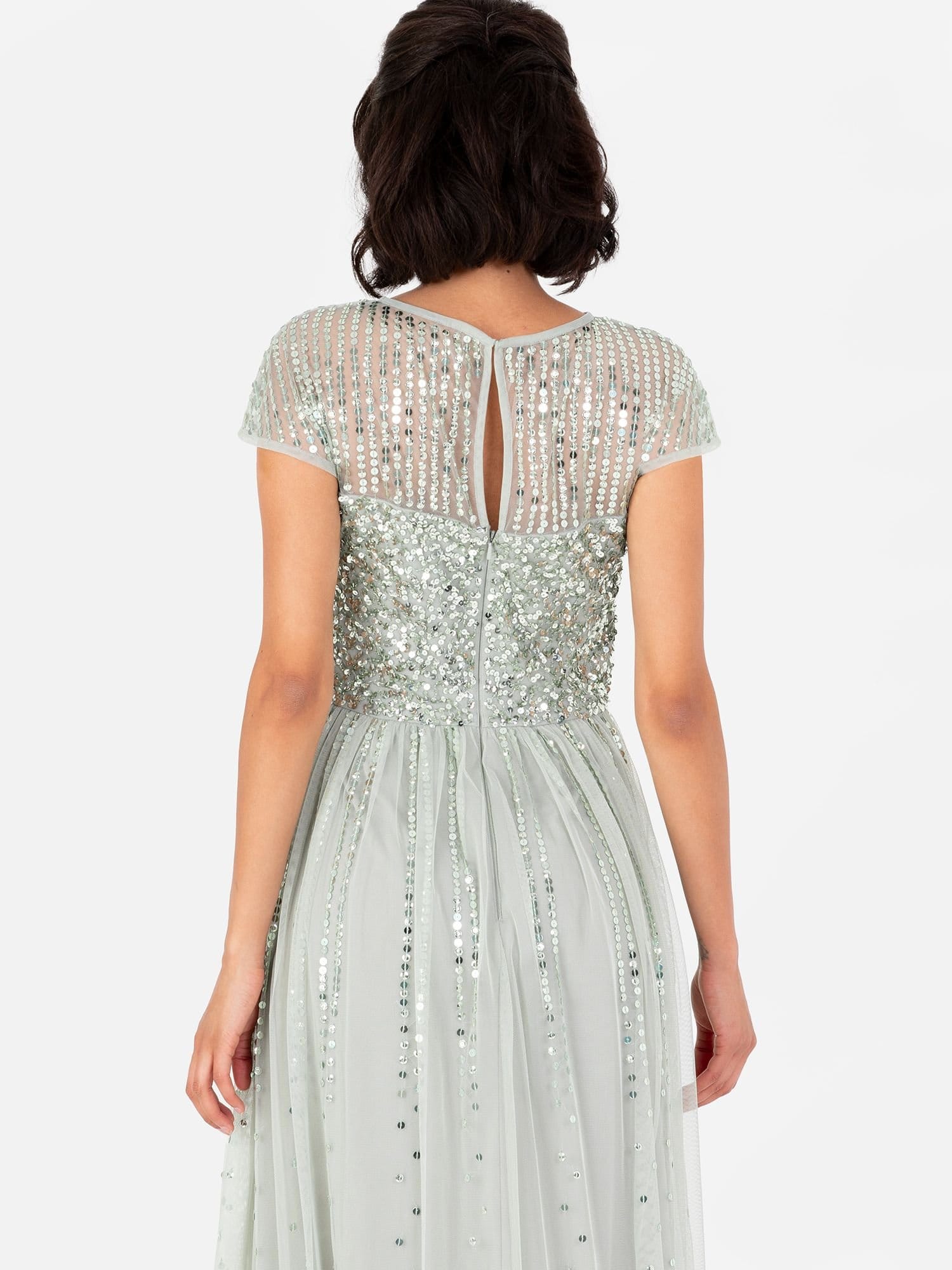 Maya Deluxe Maya Deluxe Women's Embellished Cap Sleeve Maxi Dress in Mint - 4