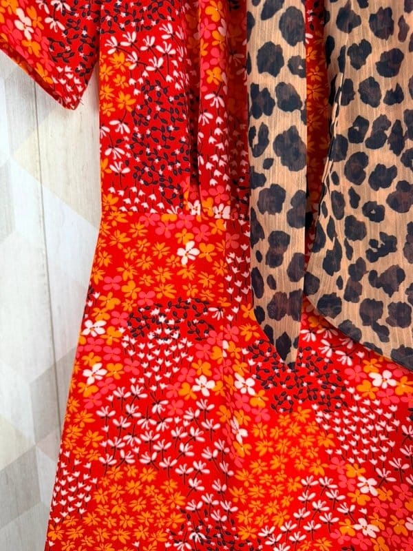 Never Fully Dressed Never Fully Dressed Nova Poppy Ruffle Mini Dress Leopard Scarf Detail UK 6 Festival Ibiza - 1