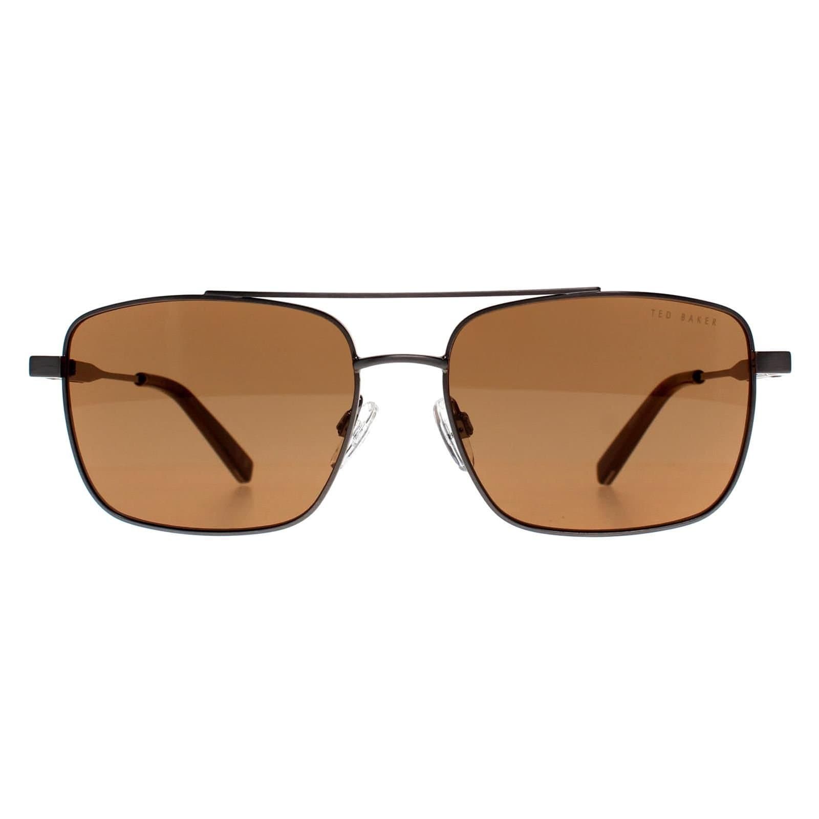 Ted Baker Ted Baker Men's Rectangle Shiny Light Gunmetal Brown TB1720 Elijah in Grey