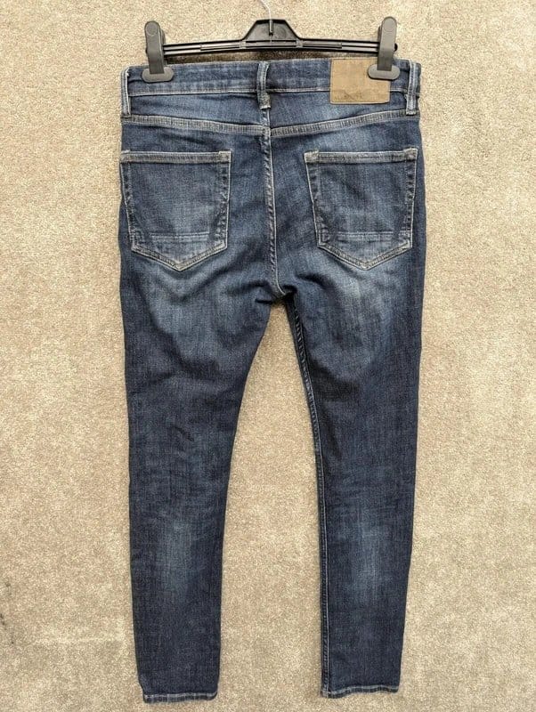 AllSaints Men's Blue Cigarette Skinny Jeans
