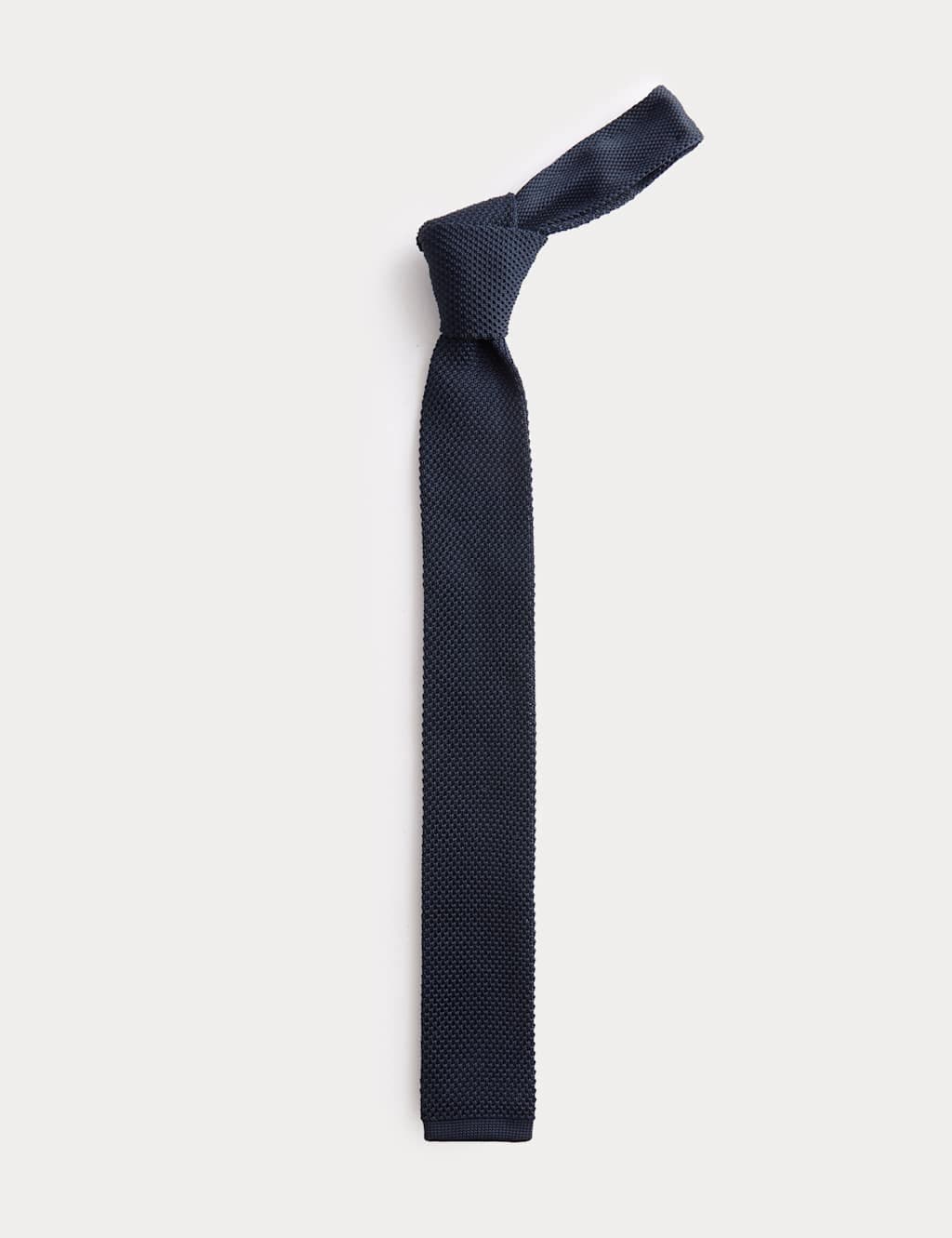 Marks & Spencer M&S Textured Knitted Tie Navy