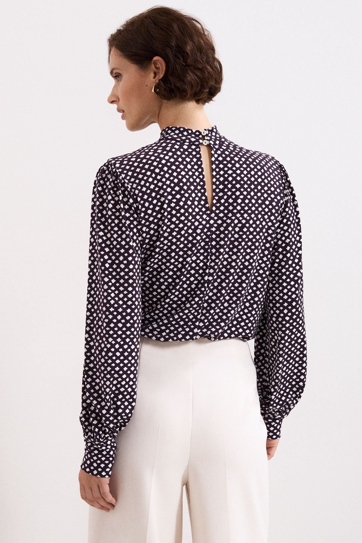 Phase Eight Phase Eight Women's Esme High Neck Printed Top in Aubergine - 4