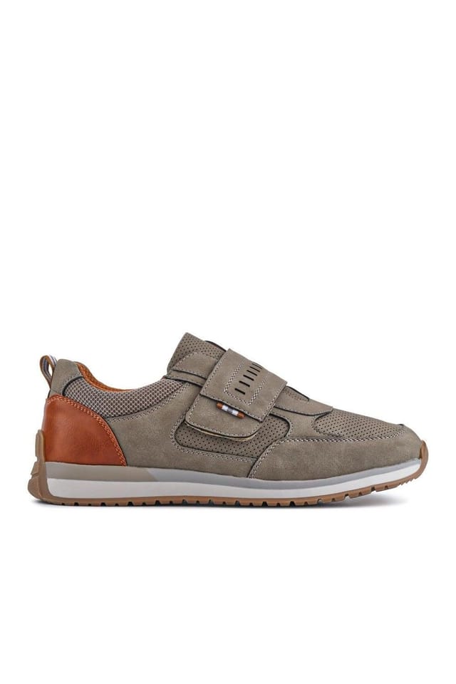 Pavers Pavers Men's Wide Fit Touch Fasten Trainers in Khaki - 2