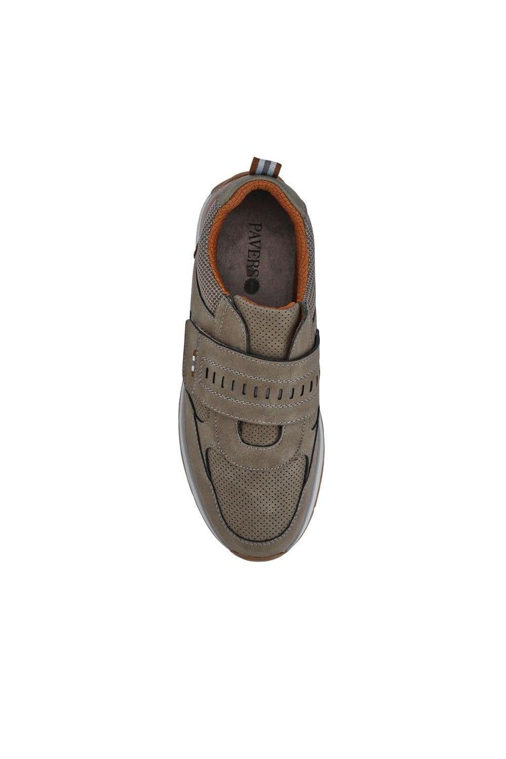 Pavers Pavers Men's Wide Fit Touch Fasten Trainers in Khaki - 4