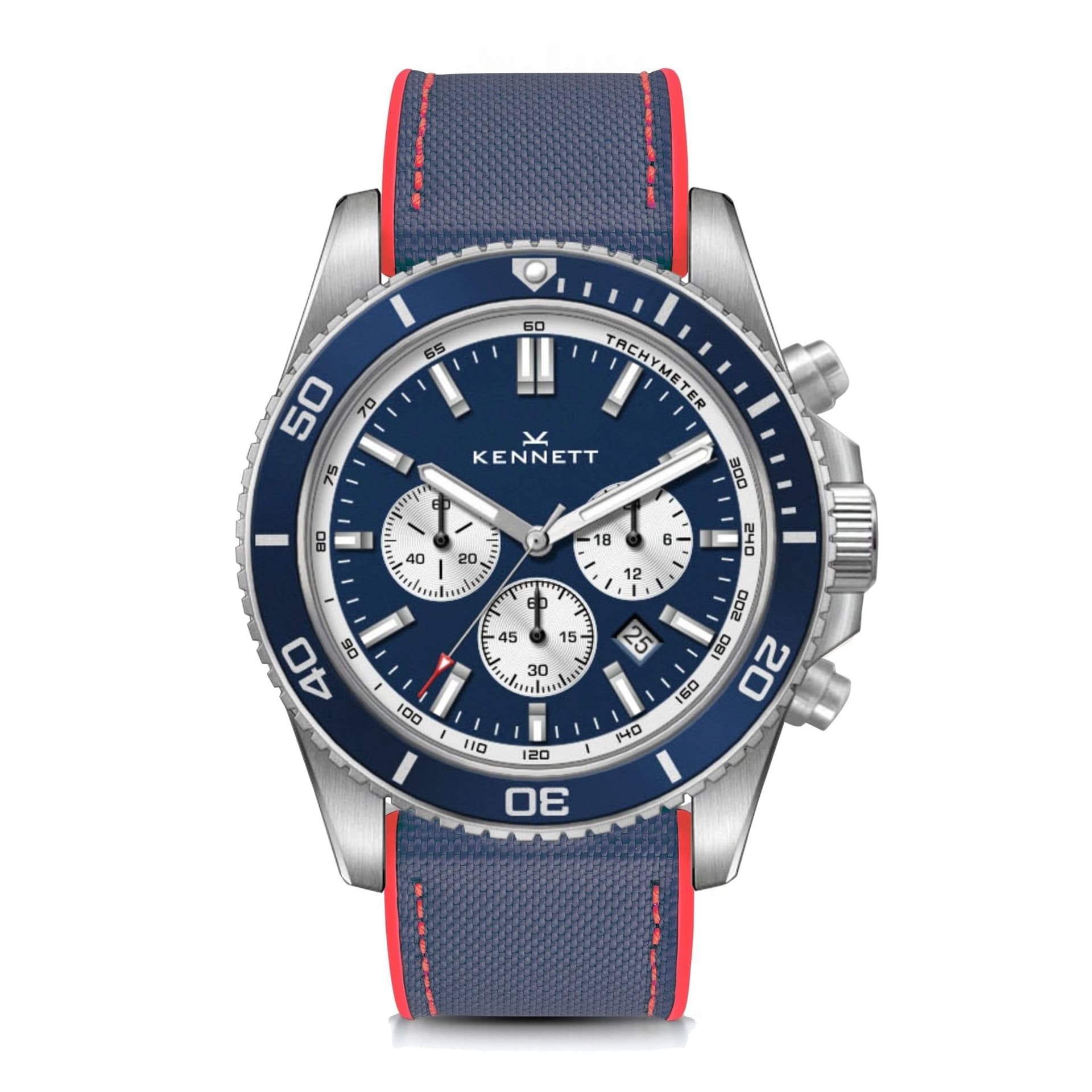 Kennett Kennett Men's PaceSetter Chronograph Watch Nautical Inspired Timepiece in Mid Navy