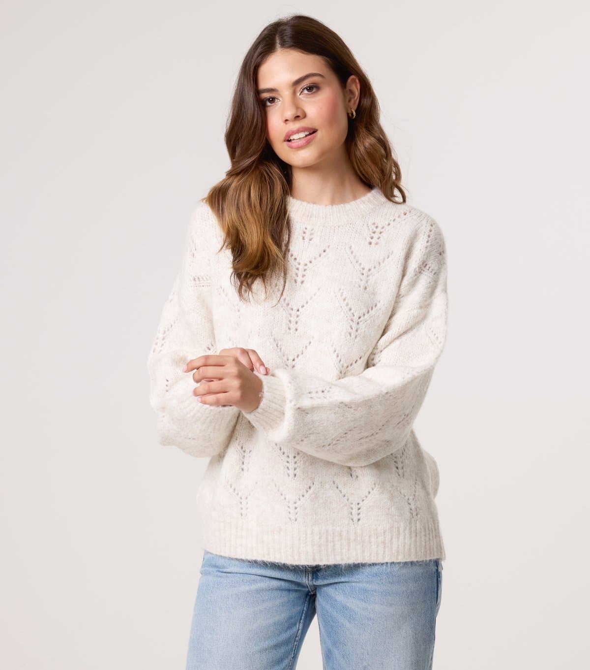 Blue Vanilla Women's Stone Open Knit Jumper Blue Vanilla New Look