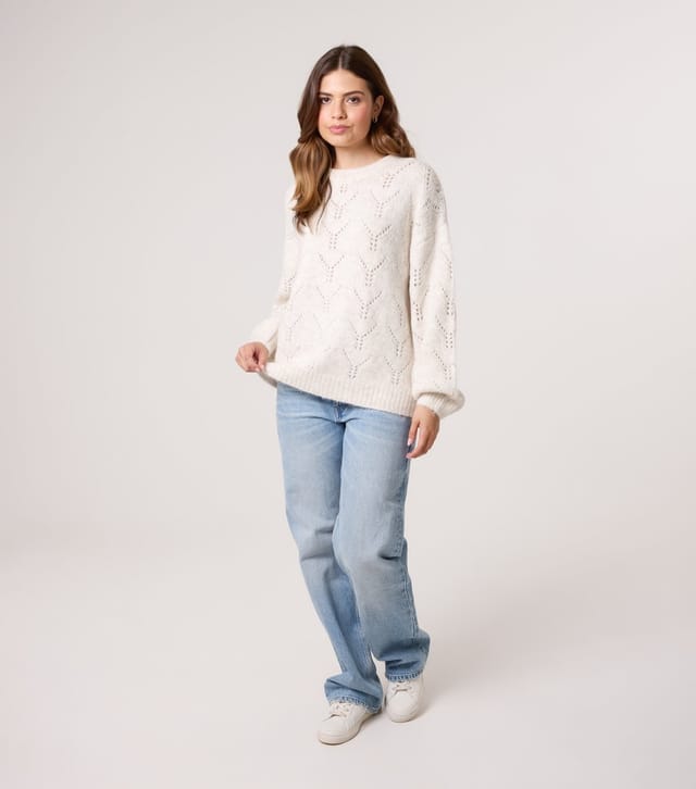 Blue Vanilla Women's Stone Open Knit Jumper Blue Vanilla New Look - 2