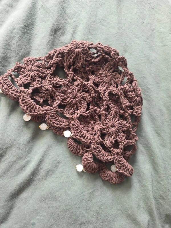 ASOS Beaded brown open knit hat