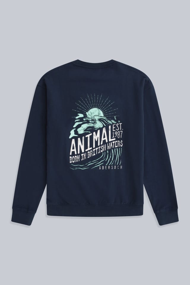 Animal Animal Men's 'Jonah' Abersoch Print Comfortable Breathable Soft Cotton Sweatshirt in Navy - 2
