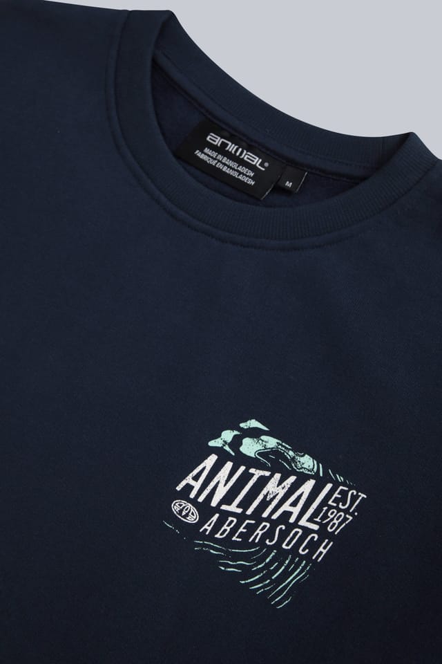 Animal Animal Men's 'Jonah' Abersoch Print Comfortable Breathable Soft Cotton Sweatshirt in Navy - 3