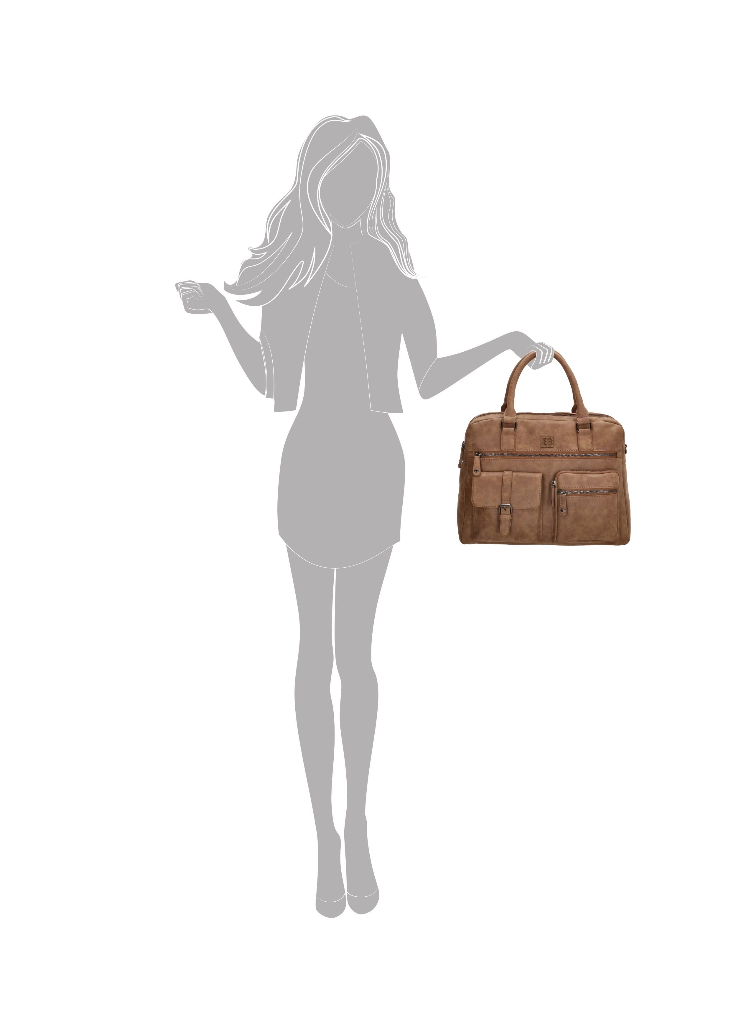 Enrico Benetti Enrico Benetti Women's Ardeche Vegan Leather Handbag Laptop bag in Camel - 4